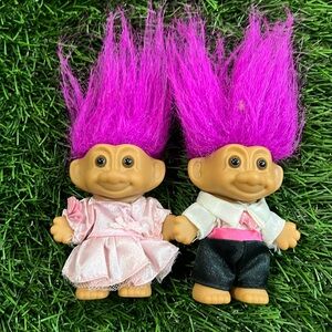 Vintage 90’s Troll Dolls - Lot of 2 - Groom and Flower Girl